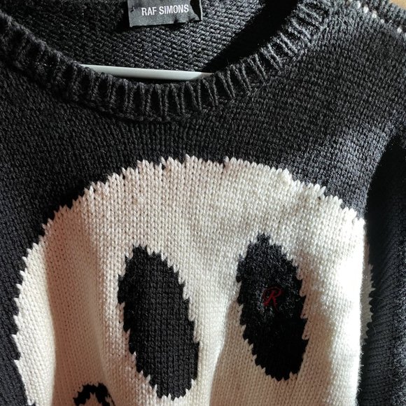 Raf Simons “Smiley Face”🙂 Cropped Oversized Sweater - Picture 2 of 2